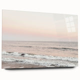 Large abstract wall art on acrylic glass depicting vibrant summer hues, ideal for bedroom or dining room decor.