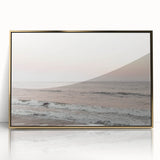 Mid-century modernist summer-themed acrylic print in gold frame, ideal for nursery wall decor.