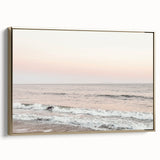 Framed canvas depicting a vintage summer landscape with lush greenery and a golden frame, ideal for bedroom wall art.