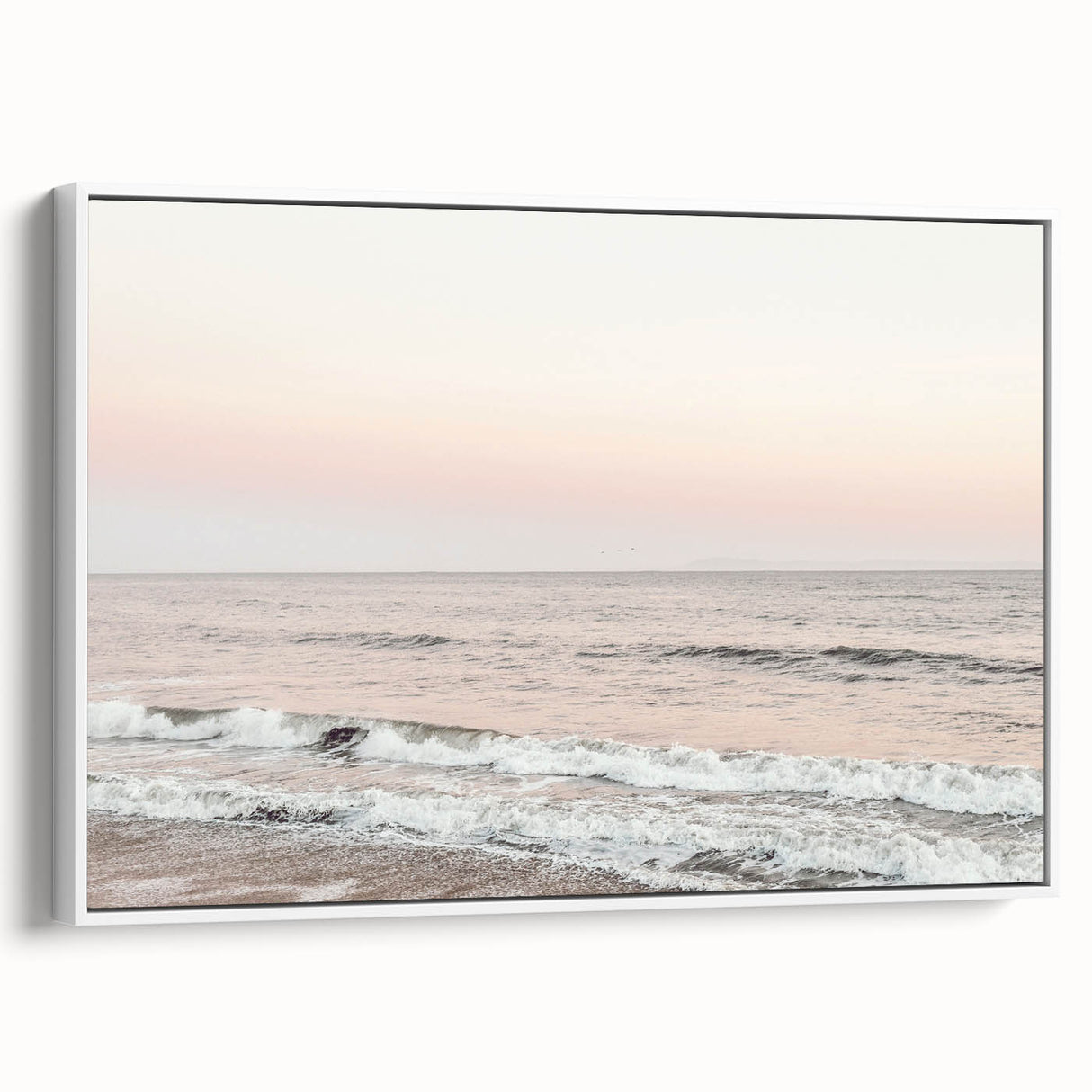 Framed canvas vintage poster art depicting a colorful summer scene, ideal for large living room walls.