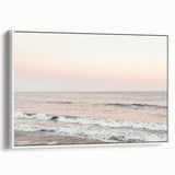 Framed canvas vintage poster art depicting a colorful summer scene, ideal for large living room walls.
