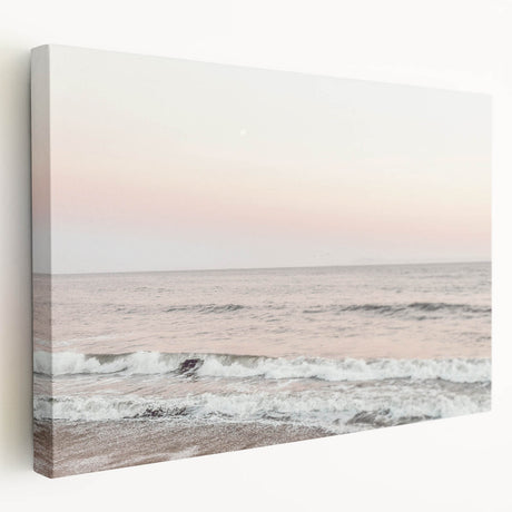 Side view of a large canvas depicting an abstract summer season theme with warm orange and yellow tones.