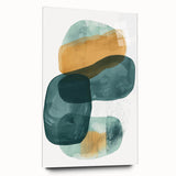 Modern Dining Room Art – Teal & Gold Abstract Dining Room Wall Art