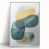 Modern Dining Room Art – Teal & Gold Abstract Dining Room Wall Art