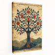 Abstract floral wall art on stretched canvas showcasing vibrant colors and intricate designs, ideal for modern home decor, viewed from the side. Perfect for enhancing living spaces with a touch of elegance.