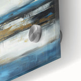 Abstract Fluid Canvas Art – Sky Blue, Gold, and Navy Expression