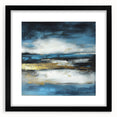 Abstract Fluid Canvas Art – Sky Blue, Gold, and Navy Expression