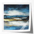 Abstract Fluid Canvas Art – Sky Blue, Gold, and Navy Expression