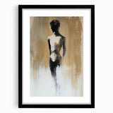 Minimalist Figurative Wall Art - Monochrome Silhouette with Earthy Tones