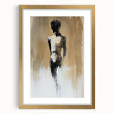 Minimalist Figurative Wall Art - Monochrome Silhouette with Earthy Tones