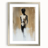 Minimalist Figurative Wall Art - Monochrome Silhouette with Earthy Tones