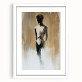 Minimalist Figurative Wall Art - Monochrome Silhouette with Earthy Tones