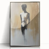 Minimalist Figurative Wall Art - Monochrome Silhouette with Earthy Tones