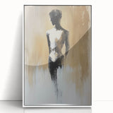 Minimalist Figurative Wall Art - Monochrome Silhouette with Earthy Tones