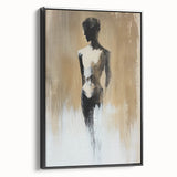 Minimalist Figurative Wall Art - Monochrome Silhouette with Earthy Tones
