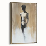 Minimalist Figurative Wall Art - Monochrome Silhouette with Earthy Tones