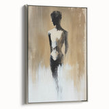 Minimalist Figurative Wall Art - Monochrome Silhouette with Earthy Tones