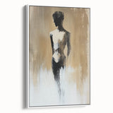 Minimalist Figurative Wall Art - Monochrome Silhouette with Earthy Tones