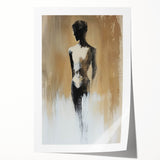 Minimalist Figurative Wall Art - Monochrome Silhouette with Earthy Tones