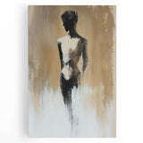Minimalist Figurative Wall Art - Monochrome Silhouette with Earthy Tones
