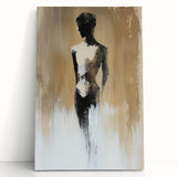 Minimalist Figurative Wall Art - Monochrome Silhouette with Earthy Tones