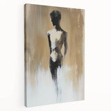 Minimalist Figurative Wall Art - Monochrome Silhouette with Earthy Tones