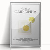 Large acrylic print of a mid-century modernist food and drinks motif in muted colors, suited for modern kitchen decor.