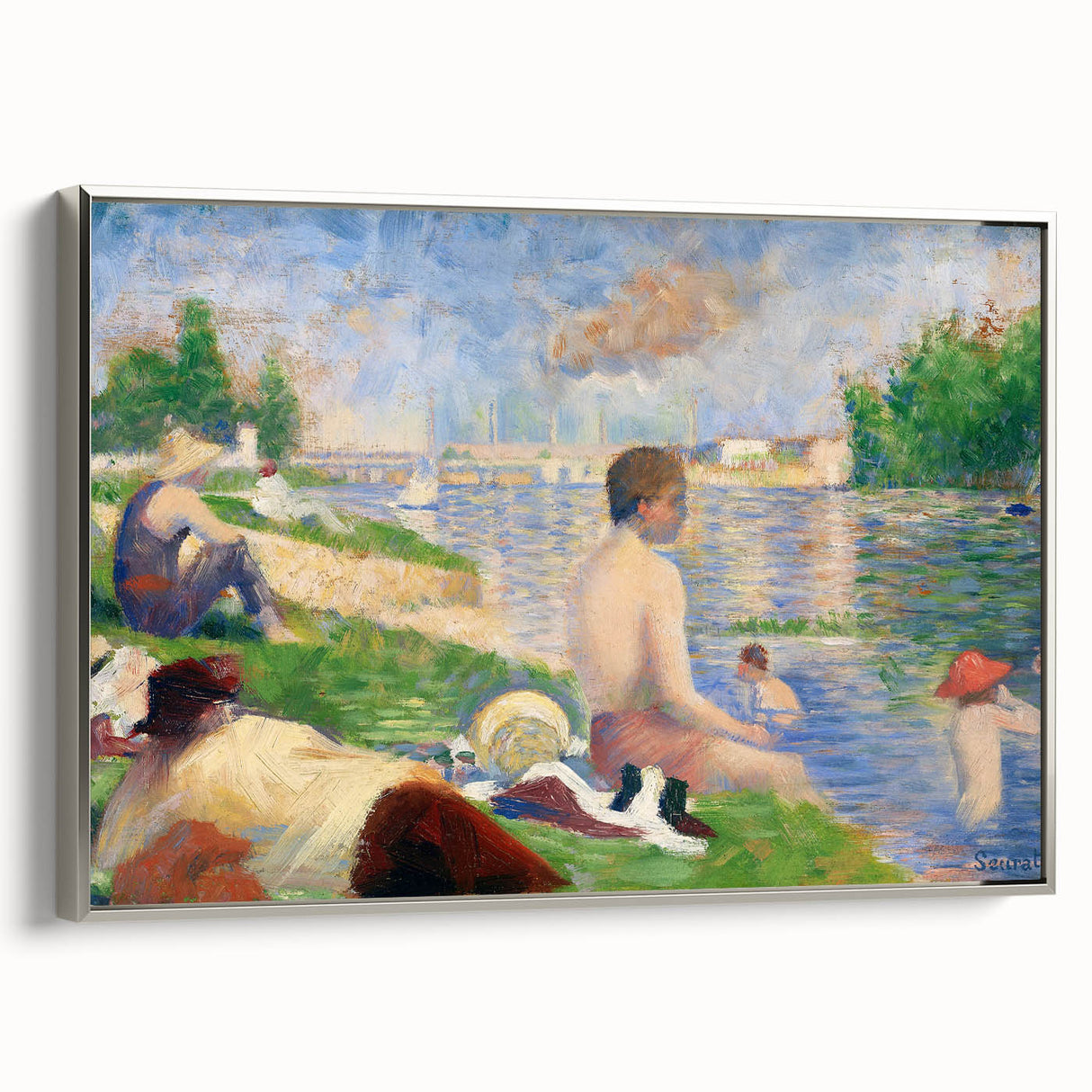 Bathers at Asnières by Seurat: Tranquil Impressionist Wall Art Print