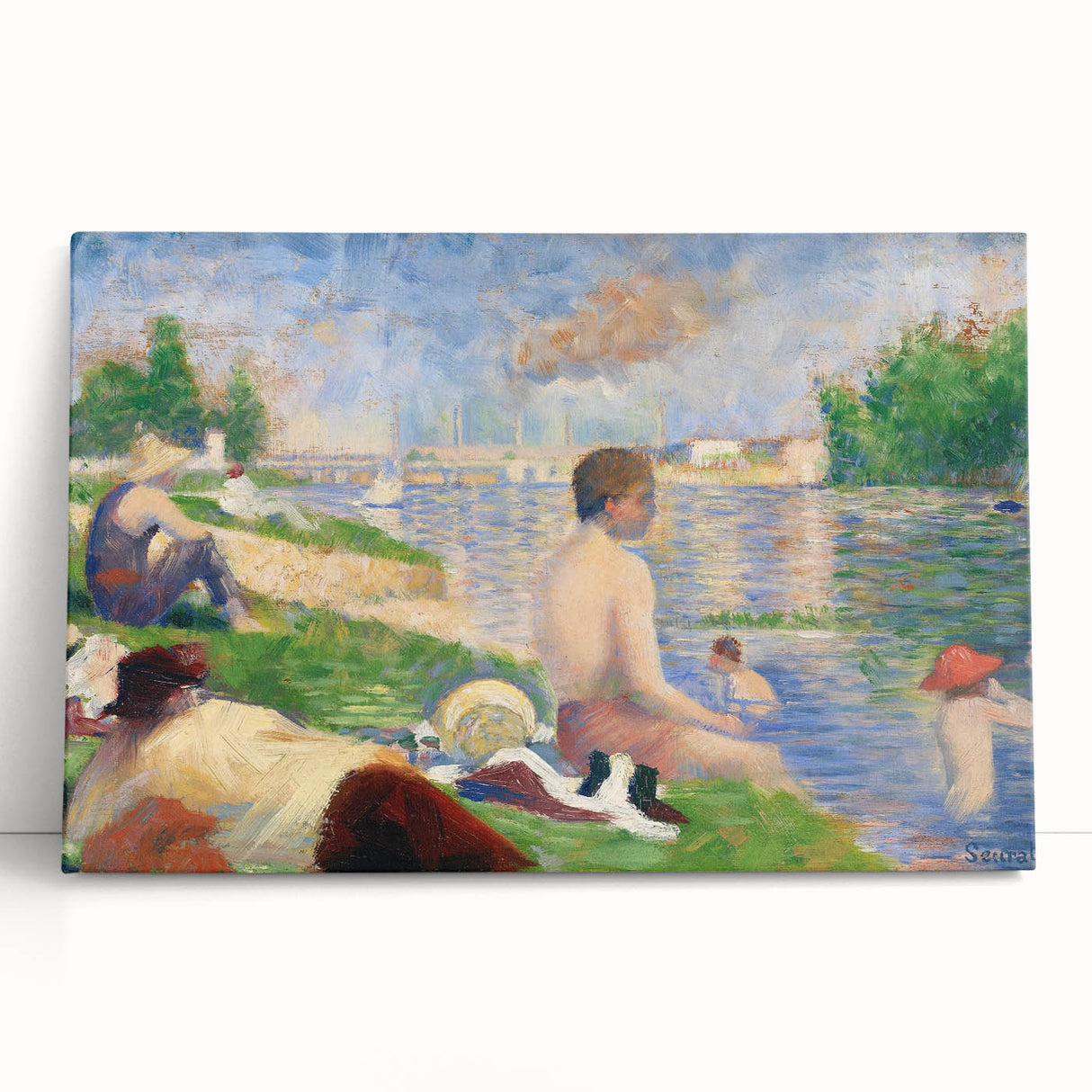 Bathers at Asnières by Seurat: Tranquil Impressionist Wall Art Print