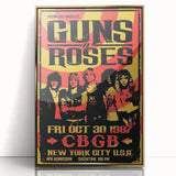 Guns N' Roses Retro Wall Art - Vintage 1987 CBGB Concert Poster