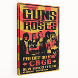Guns N' Roses Retro Wall Art - Vintage 1987 CBGB Concert Poster