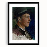 Realism Art Prints - Village Boy with Mustache by Ladislav Mednyánszky