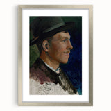 Realism Art Prints - Village Boy with Mustache by Ladislav Mednyánszky