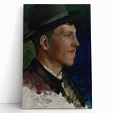 Realism Art Prints - Village Boy with Mustache by Ladislav Mednyánszky