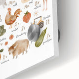 ABC Alphabet Canvas Art - Farm-Themed Alphabet Learning Poster
