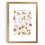 ABC Alphabet Canvas Art - Farm-Themed Alphabet Learning Poster
