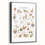 ABC Alphabet Canvas Art - Farm-Themed Alphabet Learning Poster