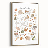 ABC Alphabet Canvas Art - Farm-Themed Alphabet Learning Poster