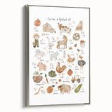 ABC Alphabet Canvas Art - Farm-Themed Alphabet Learning Poster