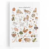 ABC Alphabet Canvas Art - Farm-Themed Alphabet Learning Poster