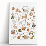 ABC Alphabet Canvas Art - Farm-Themed Alphabet Learning Poster