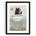 Kids Room Art Prints – Cozy Bear Fishing Illustration for Nursery