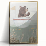 Kids Room Art Prints – Cozy Bear Fishing Illustration for Nursery