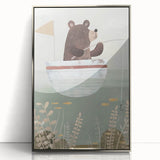 Kids Room Art Prints – Cozy Bear Fishing Illustration for Nursery