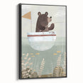 Kids Room Art Prints – Cozy Bear Fishing Illustration for Nursery