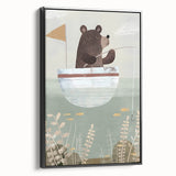 Kids Room Art Prints – Cozy Bear Fishing Illustration for Nursery