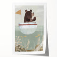 Kids Room Art Prints – Cozy Bear Fishing Illustration for Nursery