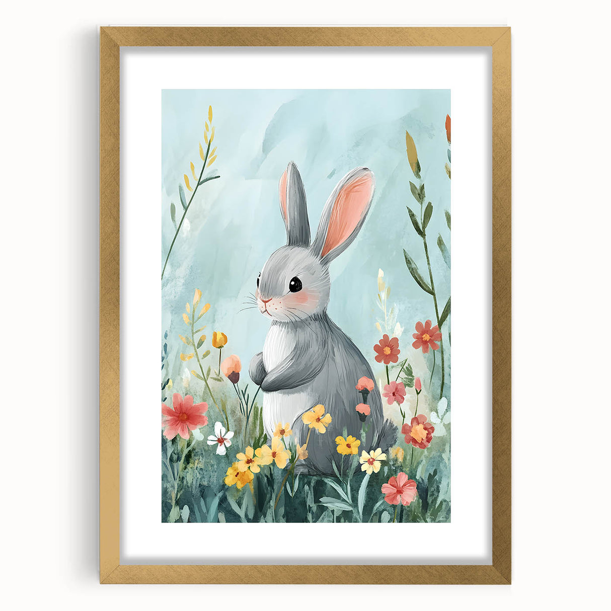 Cute Bunny Nursery Wall Art - Kids Room Art Prints & Decor