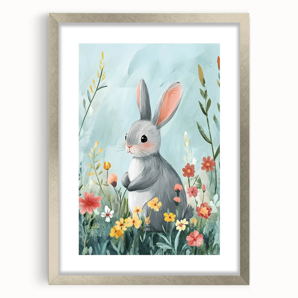 Cute Bunny Nursery Wall Art - Kids Room Art Prints & Decor