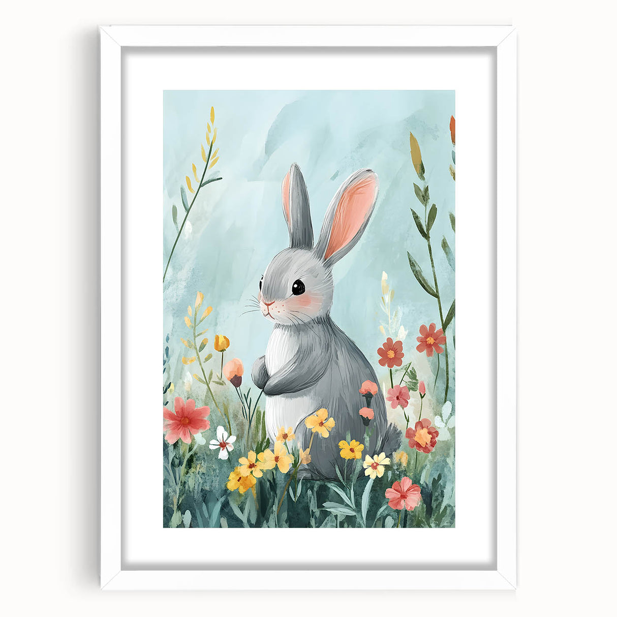 Cute Bunny Nursery Wall Art - Kids Room Art Prints & Decor